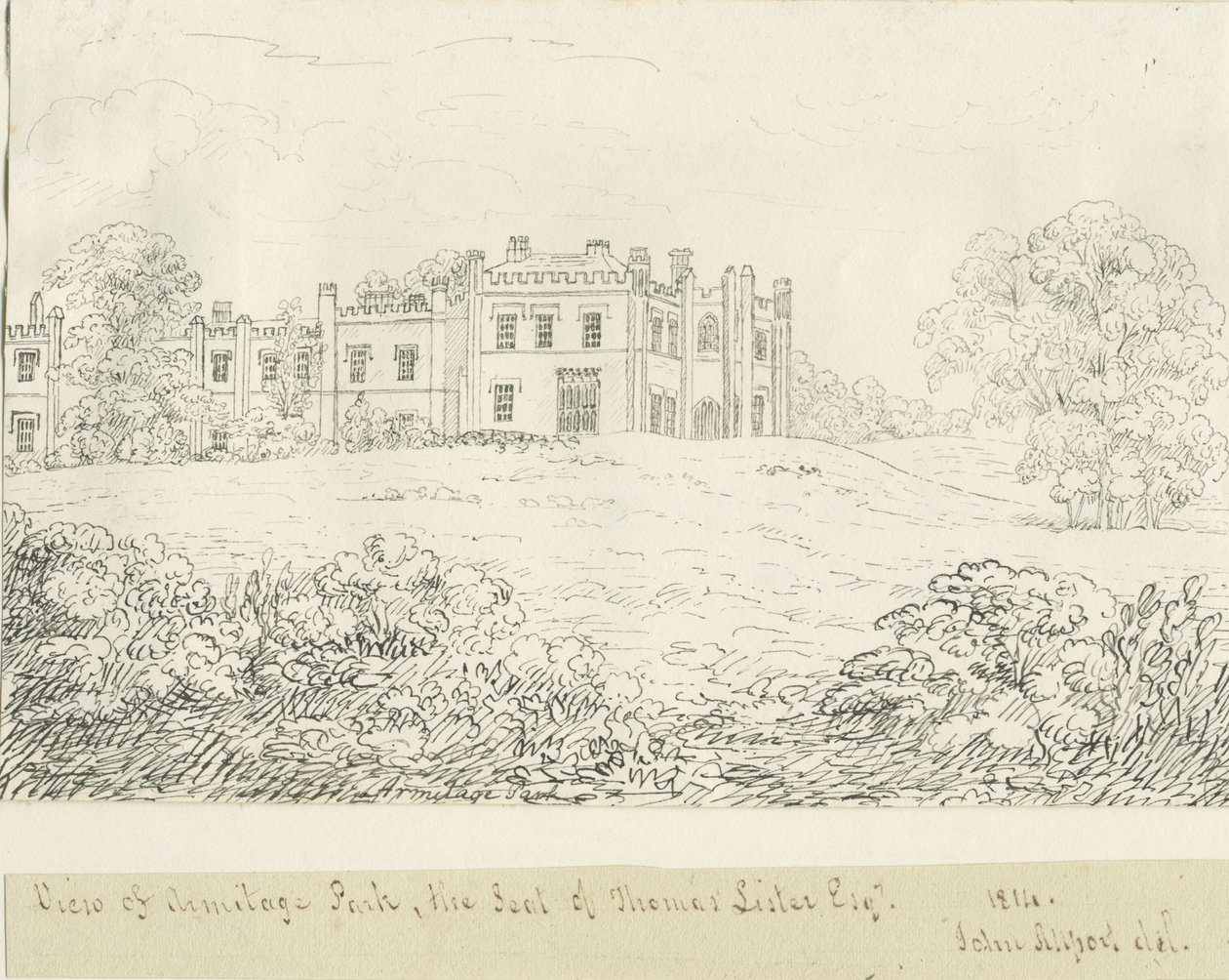 Armitage Park: pentekening, 1814 door John Allport
