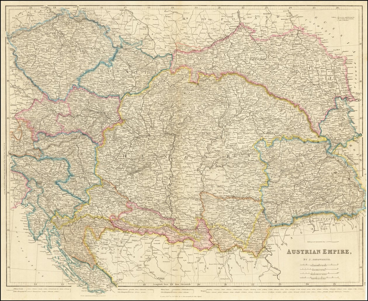 1858 kaart van het Oostenrijkse Rijk door John Arrowsmith door John Arrowsmith