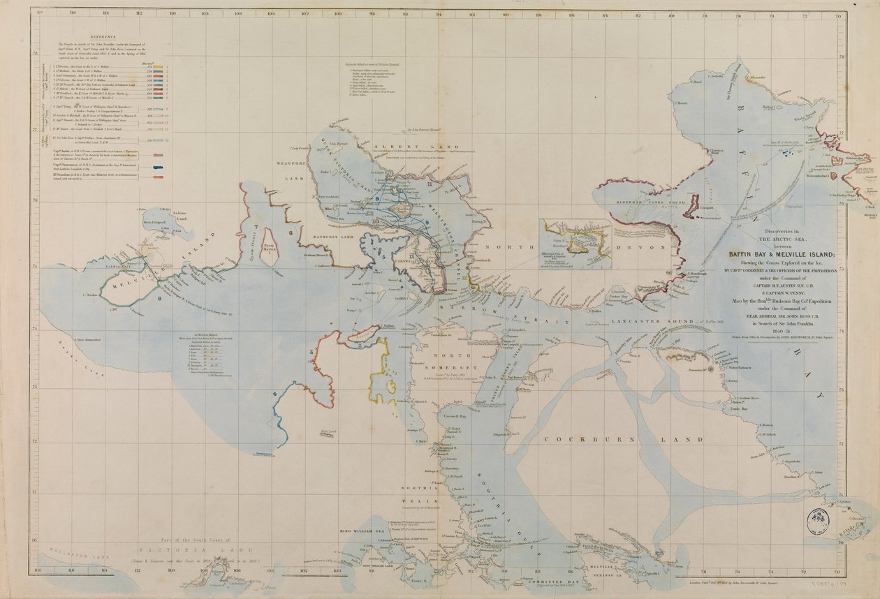Vergroot plan van Erebus en Terror Bay - De winterkwartieren van Sir John Franklin door John Arrowsmith