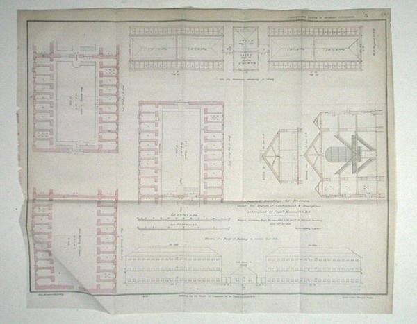 Voorgestelde gebouwen voor gevangenen onder het systeem van opsluiting en discipline van kapitein Machonochie, R.N. door John Arrowsmith