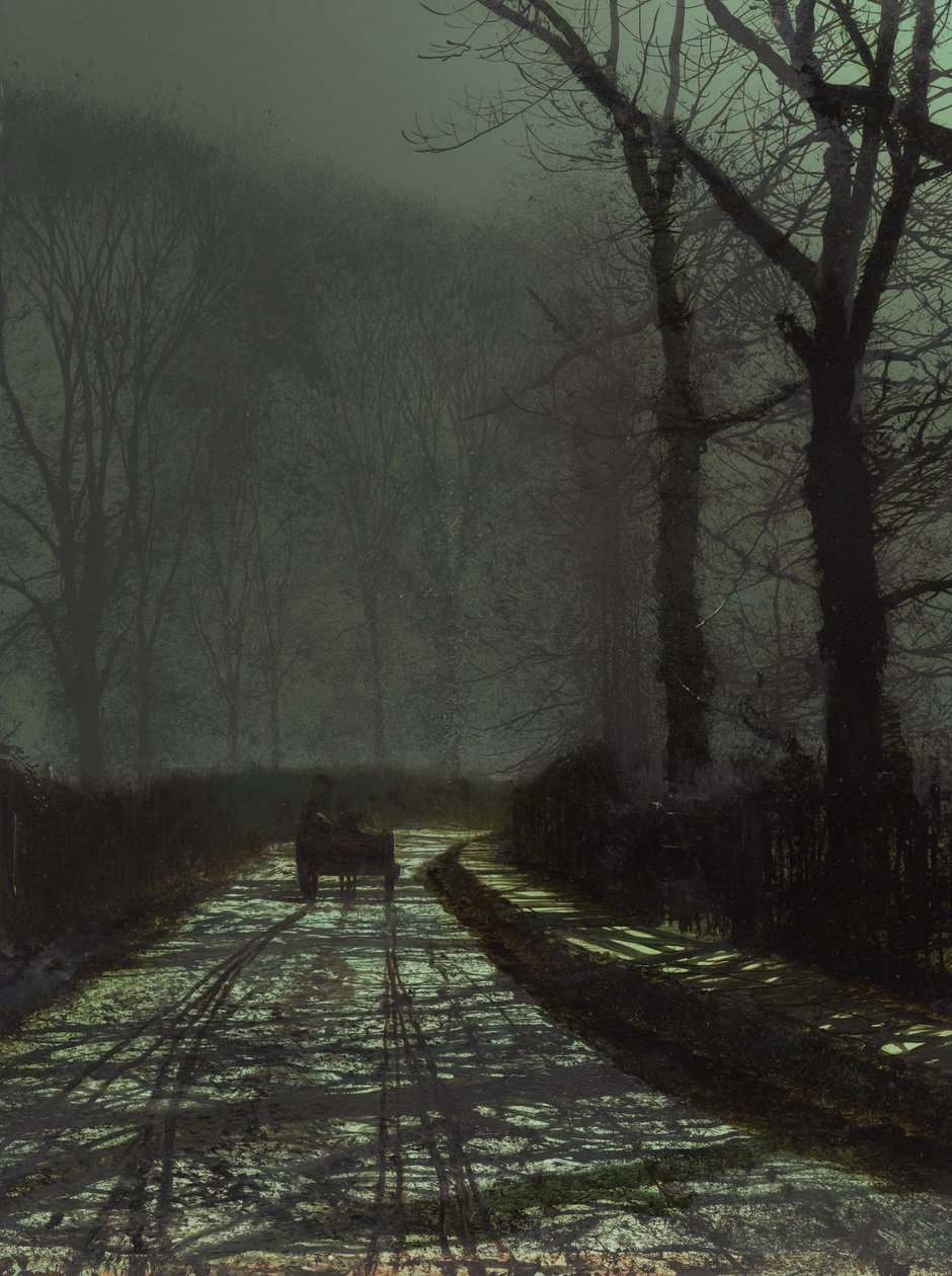 Steeg Scène bij Nacht door John Atkinson Grimshaw