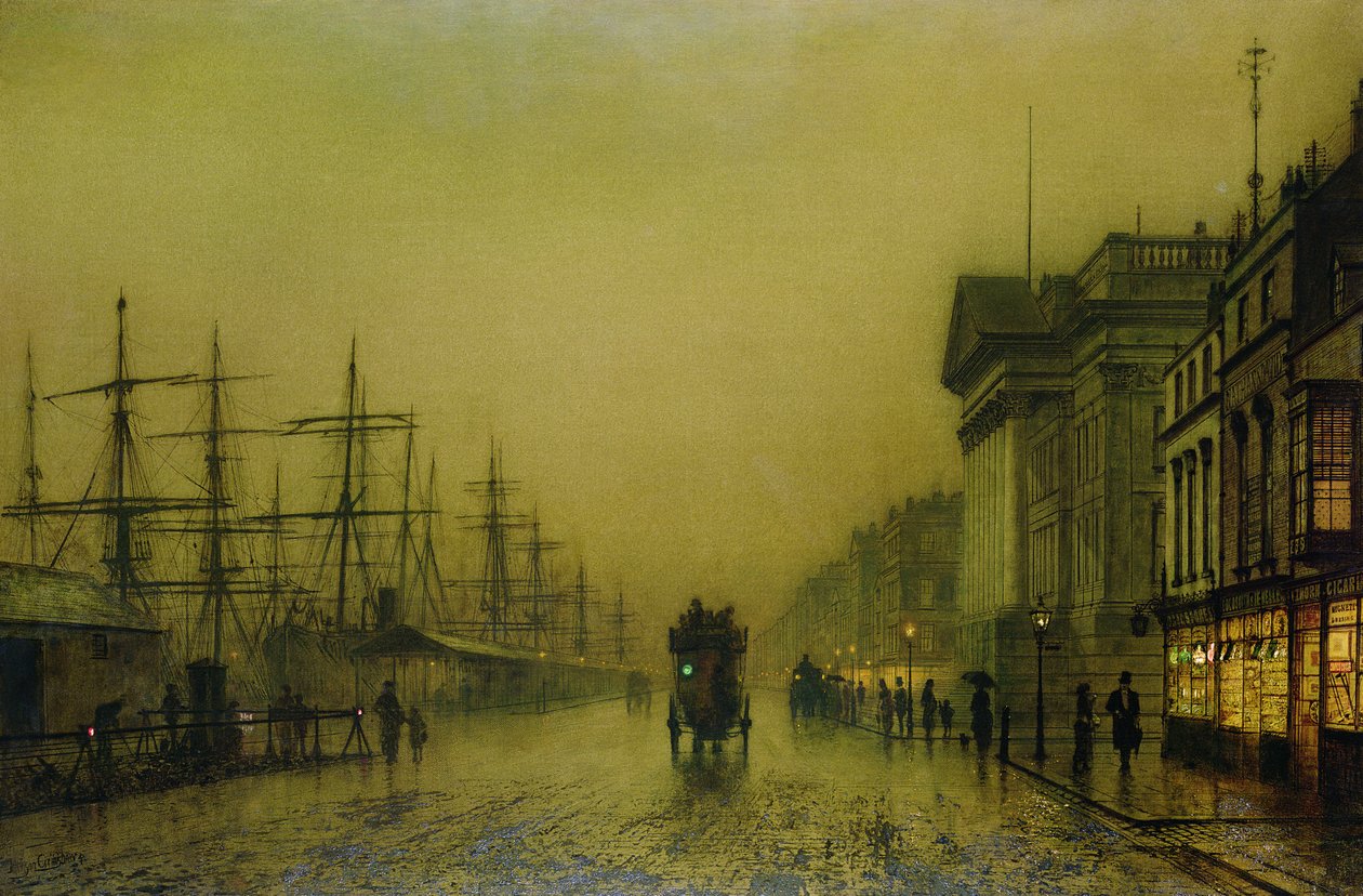 Liverpool Docks Douanehuis en Salthouse Docks, Liverpool door John Atkinson Grimshaw