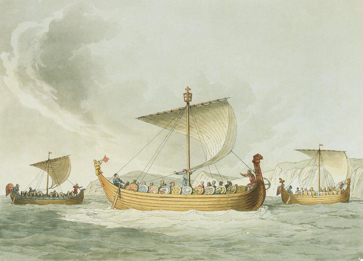 Schepen van Willem de Veroveraar door John Augustus (after) Atkinson