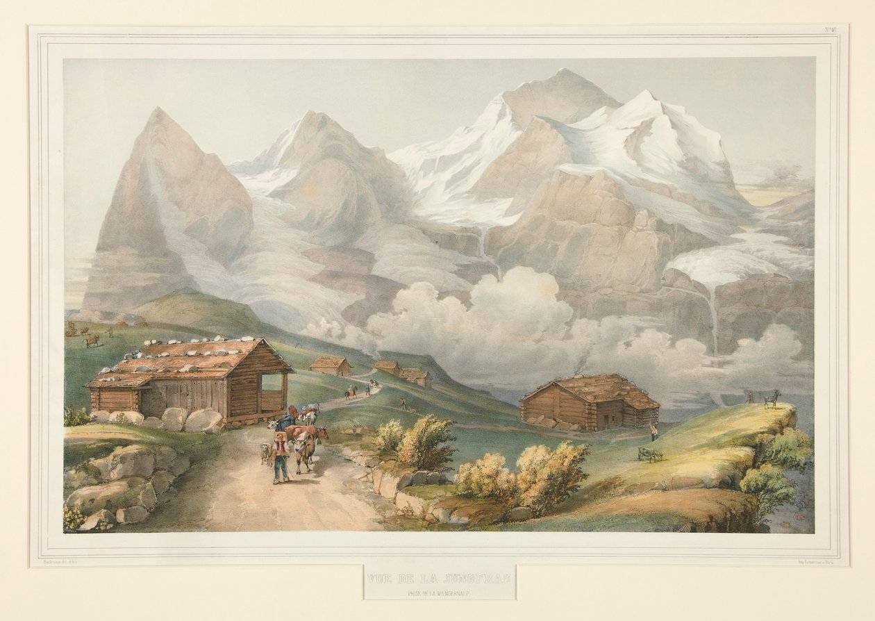 Vue de la Jungfrau prise de la Wengernalp door John Bachmann