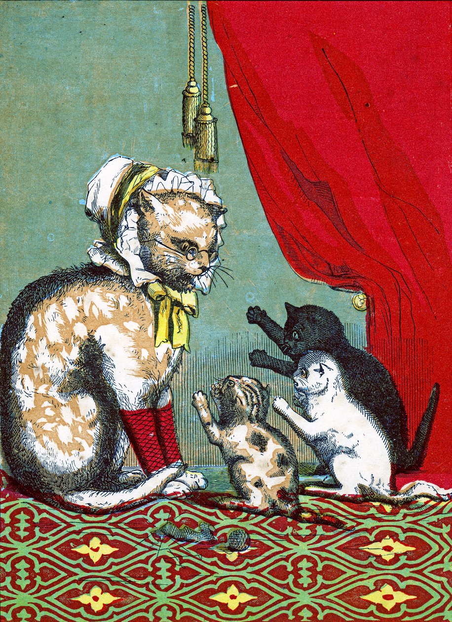 De drie kleine Kittens hadden hun wanten verloren, Illustratie uit "Three Little Kittens" 1859 door John Ballantyne