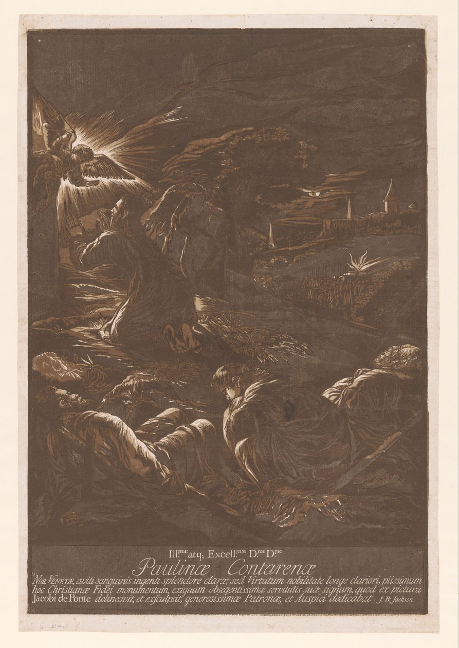 Christus in de hof van Getsemane door John Baptist Jackson