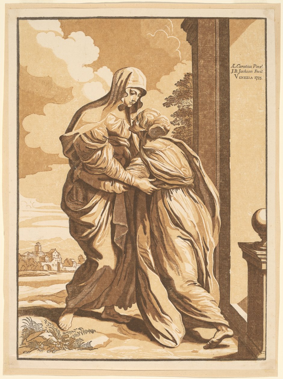 De Visitatie door John Baptist Jackson, after Annibale Carracci