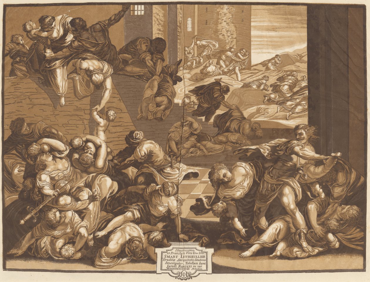 De Kindermoord door John Baptist Jackson, after Jacopo Tintoretto