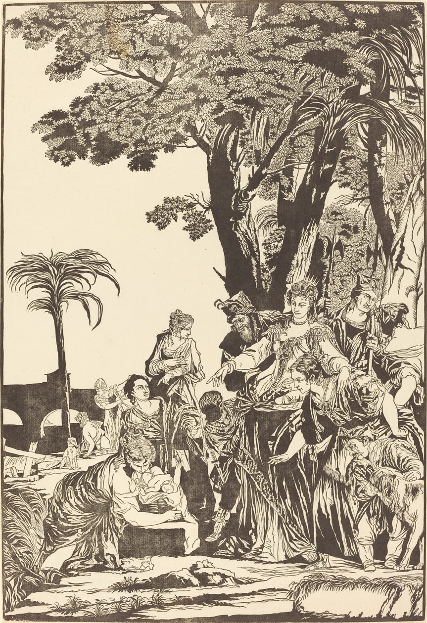 De Vondst van Mozes door John Baptist Jackson after Veronese