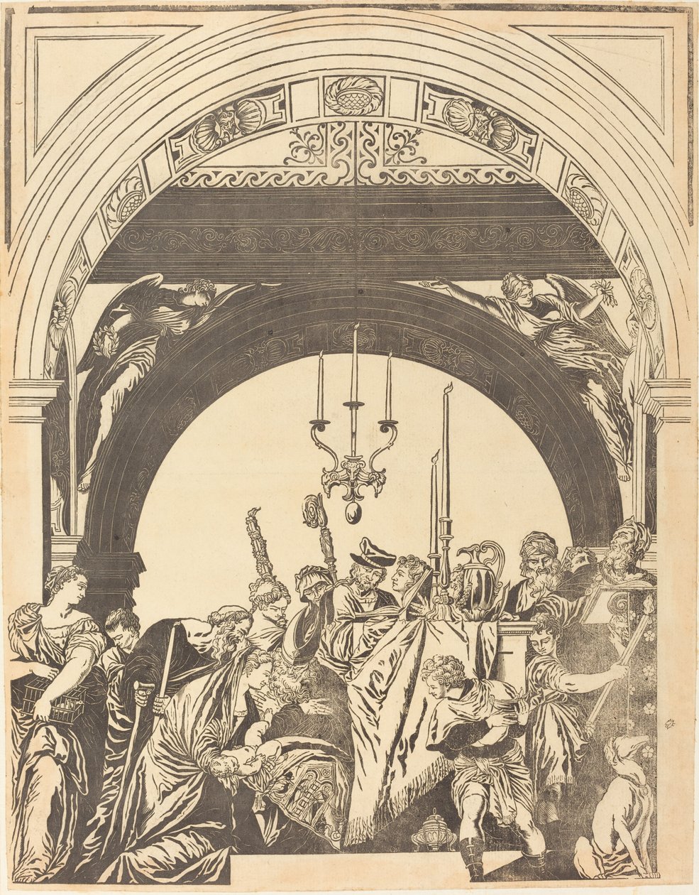 De Presentatie in de Tempel (De Besnijdenis) door John Baptist Jackson after Veronese