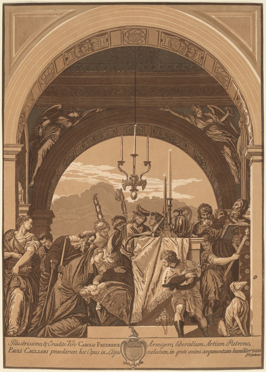 De Presentatie in de Tempel door John Baptist Jackson, after Veronese