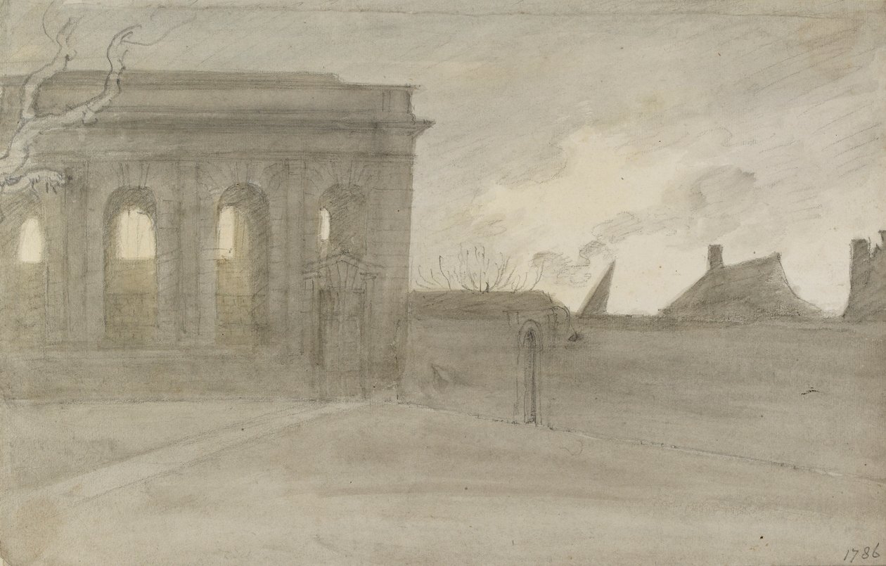 Pembroke College, Oxon, 9 november 1786 door John Baptist Malchair