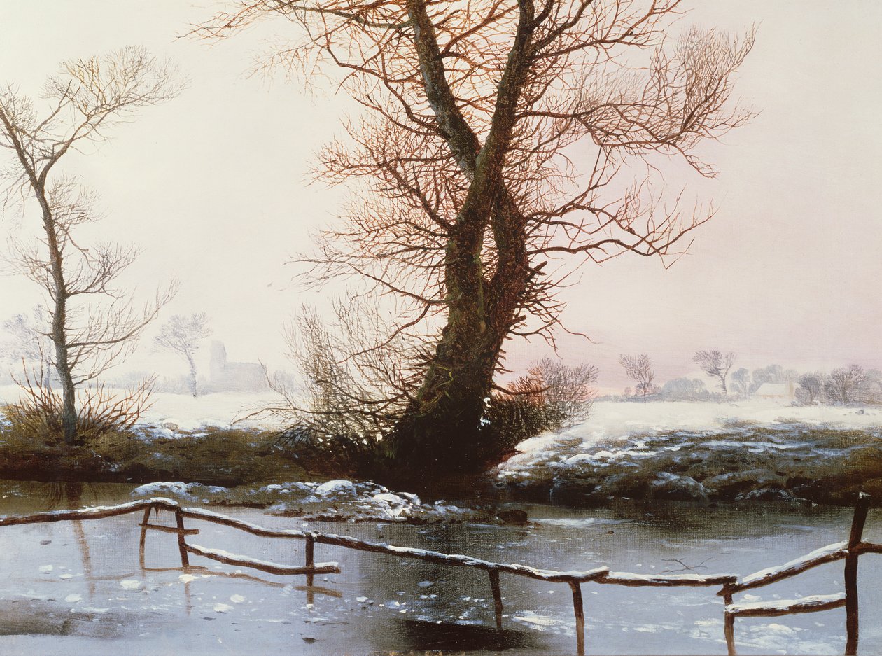 De bevroren vijver, 1873 door John Berney Ladbrooke