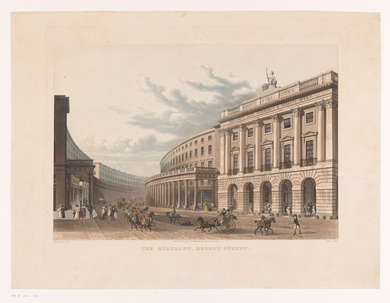 Gezicht op Regent Street in Londen door John Bluck