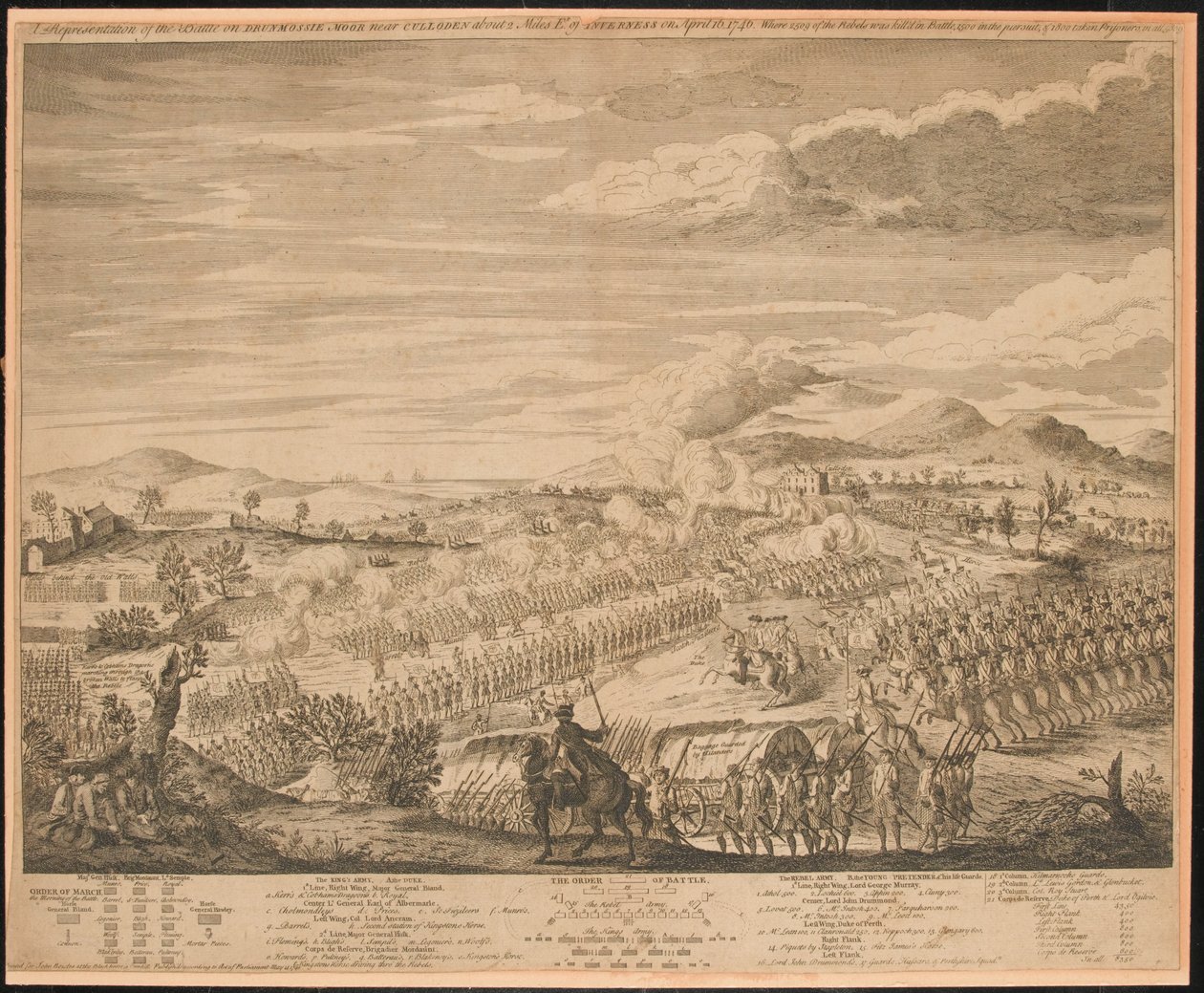 ?Een Voorstelling van de Slag op Drunmossie [sic] Moor nabij Culloden?, 16 april 1746 door John Bowles