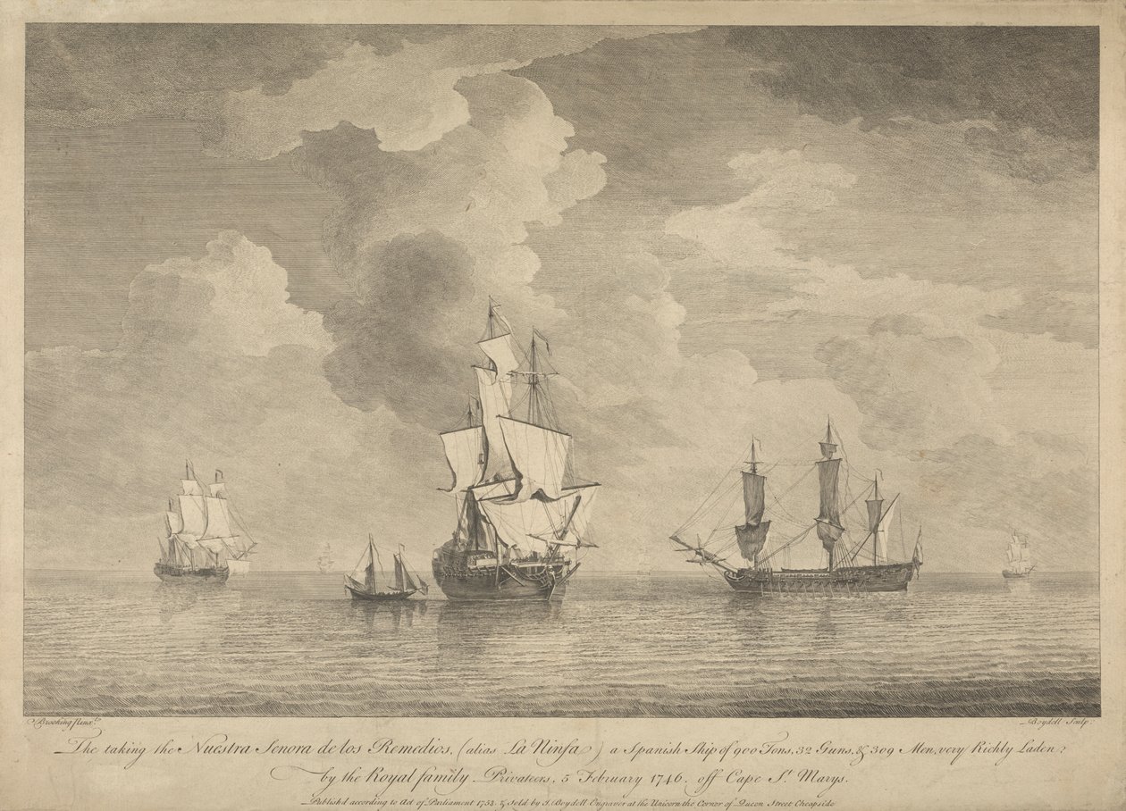De inname van de Nuestra Senora de los Remedios door John Boydell