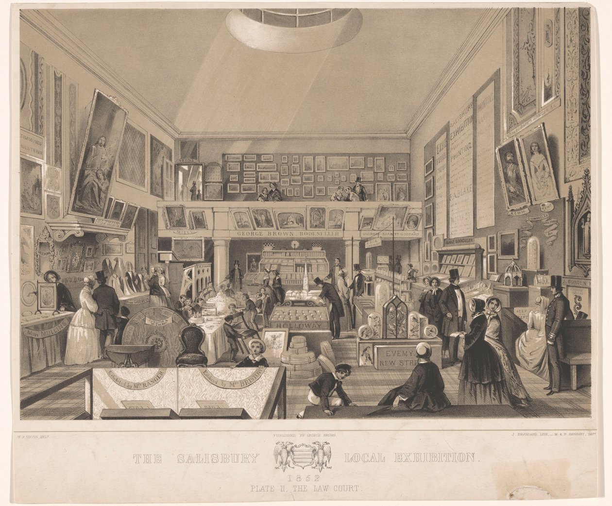 Interieur van de Law Court tijdens de Salisbury Local Exhibition, 1852 door John Brandard