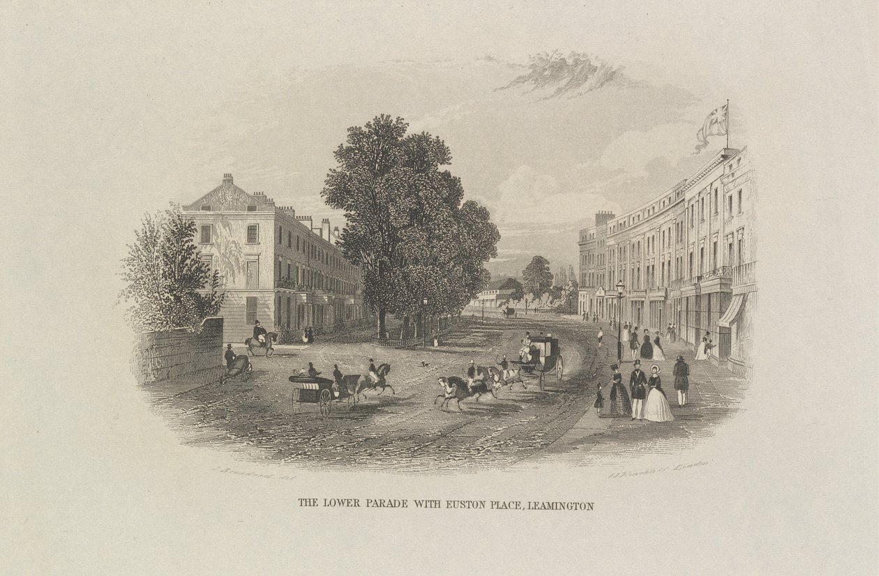 De onderste parade met Euston Place, Leamington door John Brandard