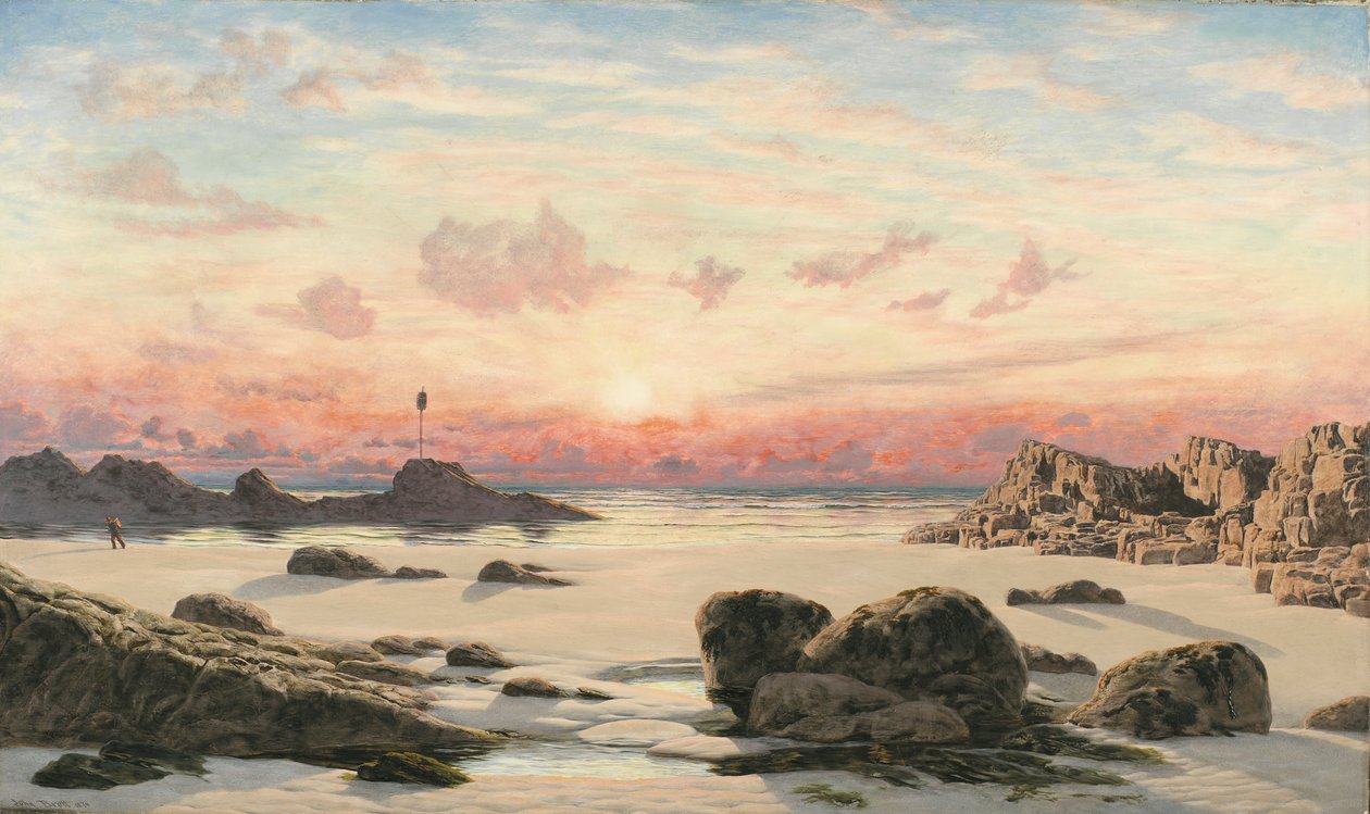 Bude Sands bij zonsondergang door John Brett