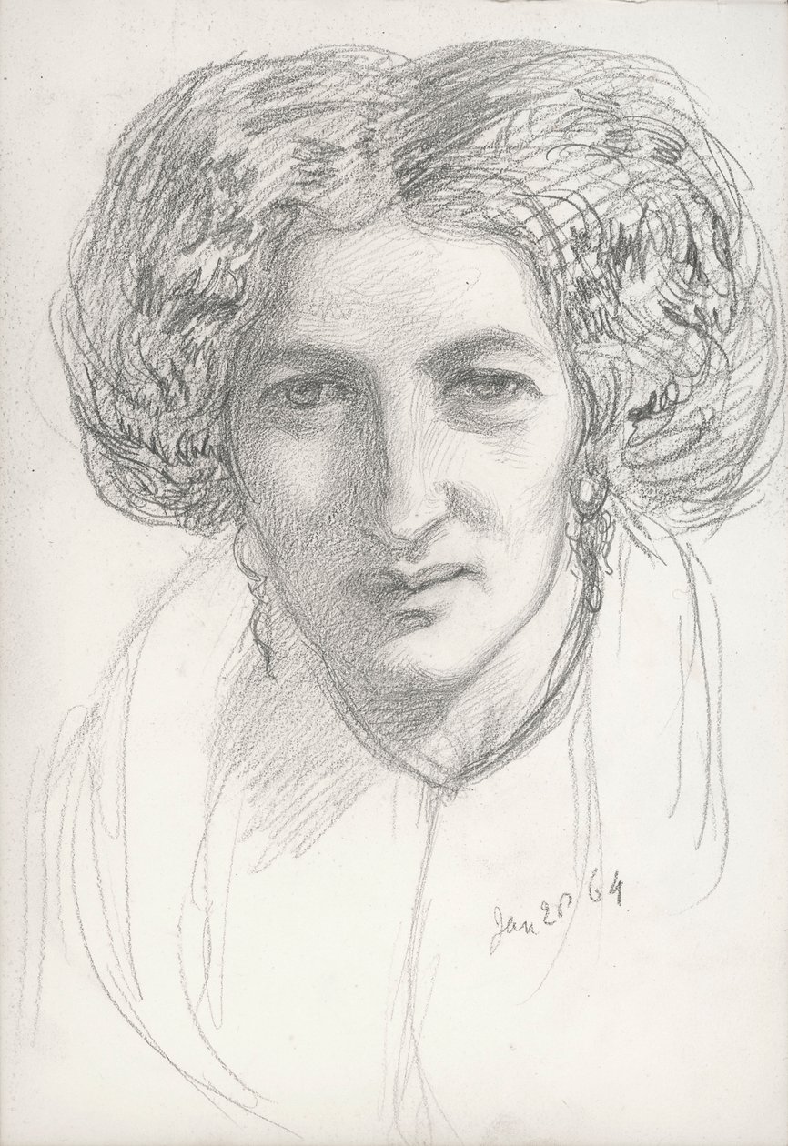 Hoofd en schouders portret van een vrouw door John Brett