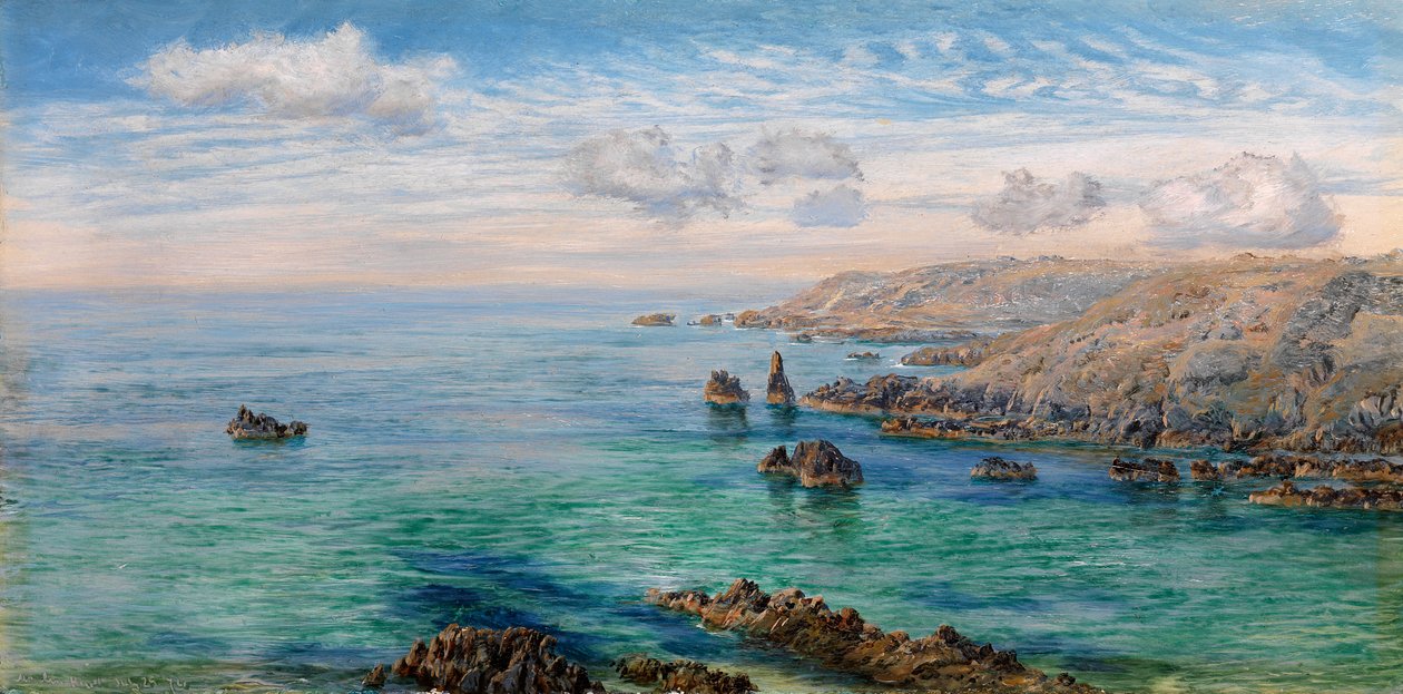 Schets aan de zuidkust van Guernsey door John Brett