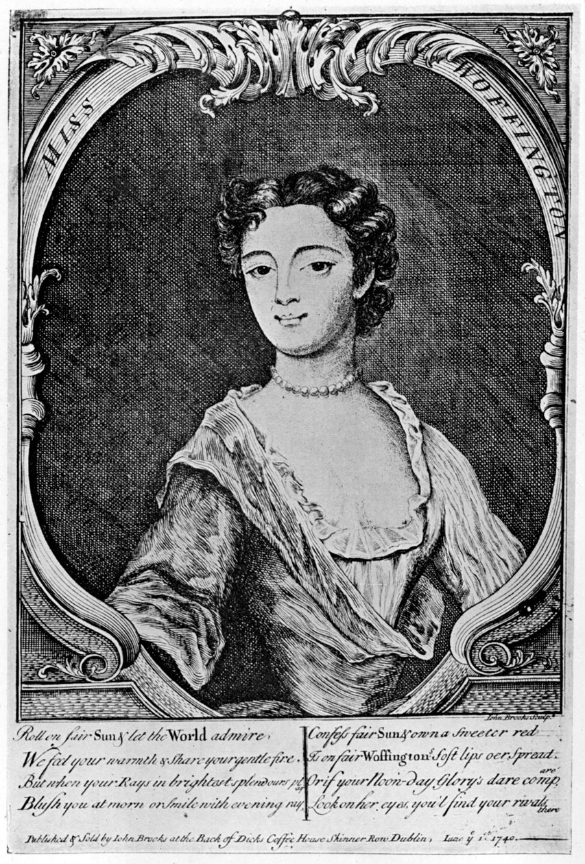 Margaret Peg Woffington 1720-1760, Ierse actrice, 18e eeuw 1905 door John Brooks