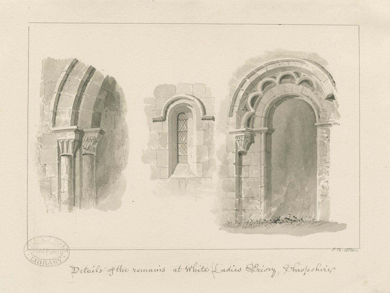 Whiteladies Priory (ruïne) door John Buckler