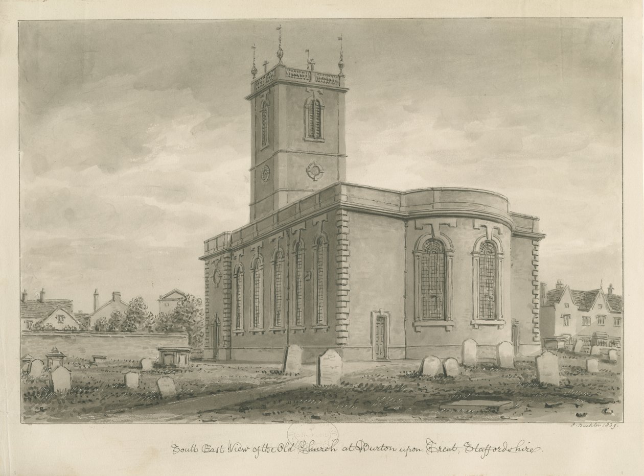 Oude kerk, Burton-upon-Trent door John Buckler