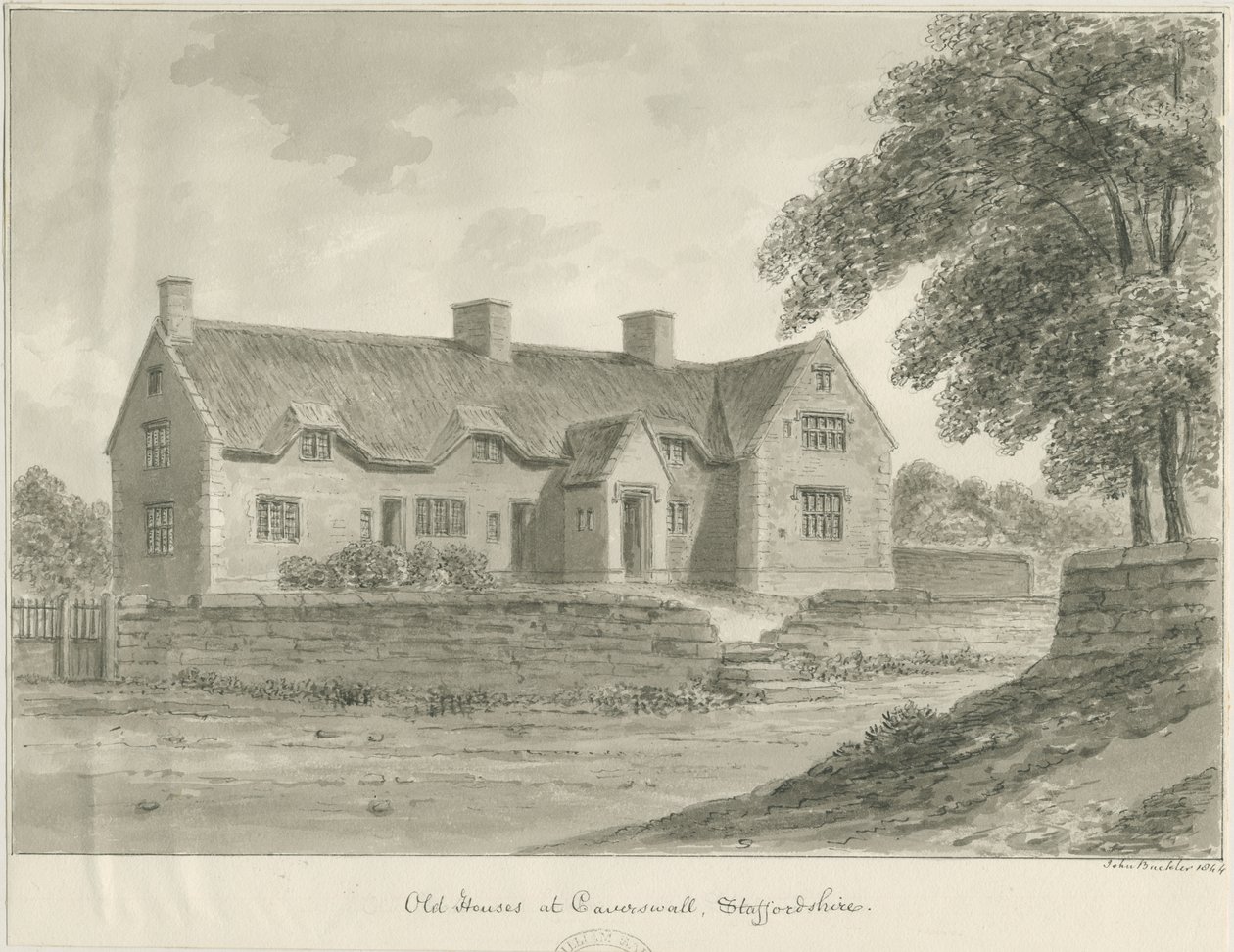 Caverswall Village - Oude Huizen door John Buckler