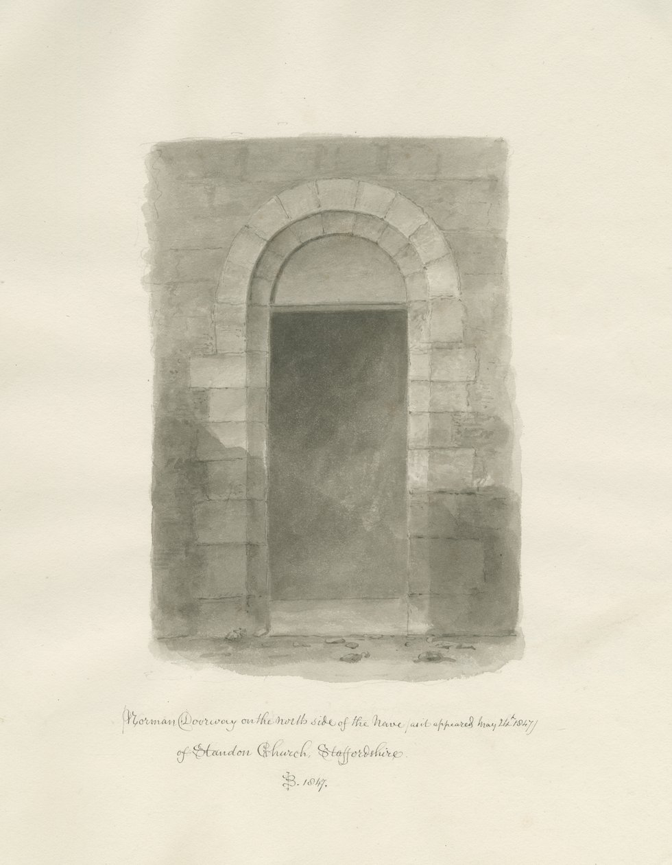 Interieur van Standon Kerk (24 mei 1847) door John Buckler