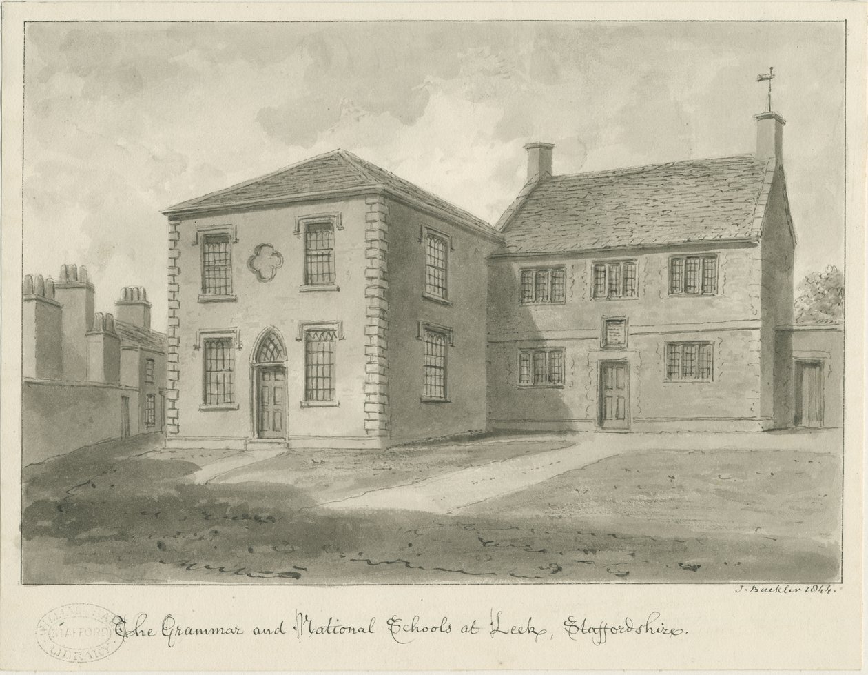 Leek Stad - Grammar School door John Buckler