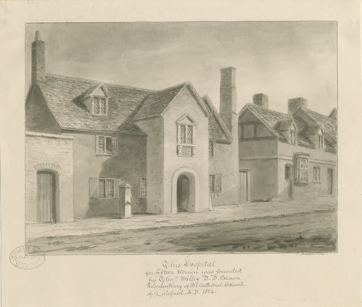 Lichfield - Vrouwenhospitaal door John Buckler