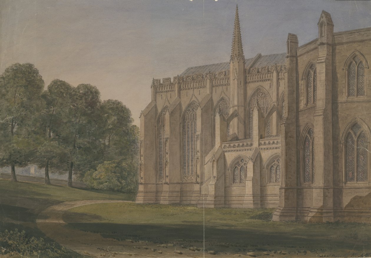 Lichfield Kathedraal - Noord Noordwest Uitzicht door John Buckler