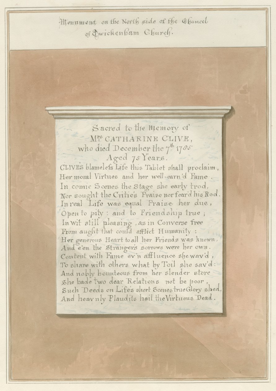 Middlesex - Twickenham Kerk - Monument door John Buckler