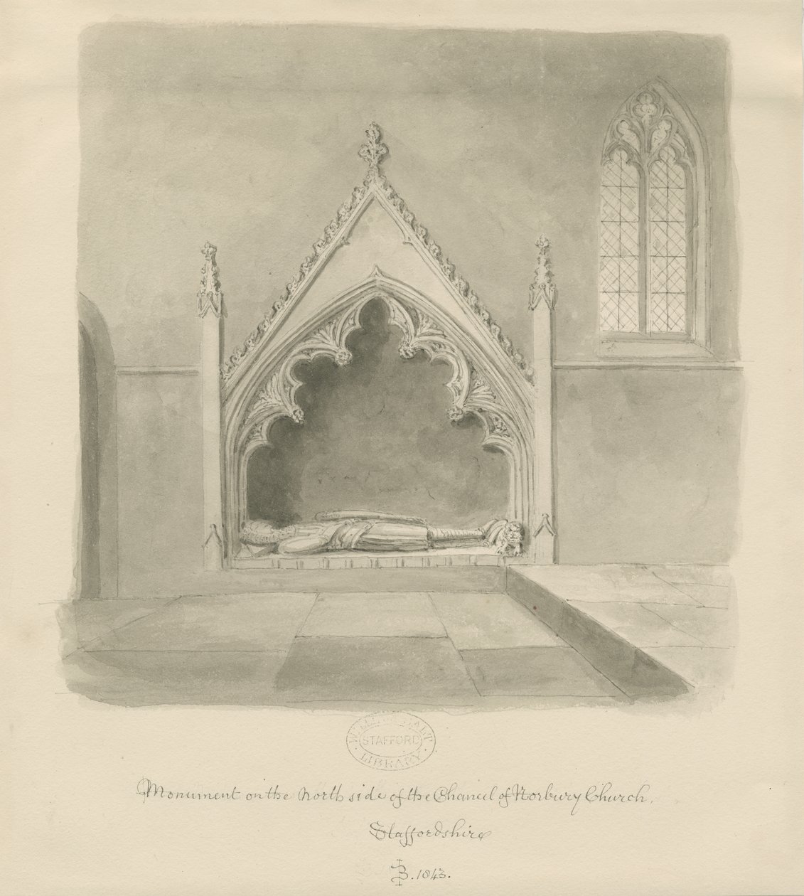 Norbury Kerk - Monument voor Ralph le Botiler door John Buckler