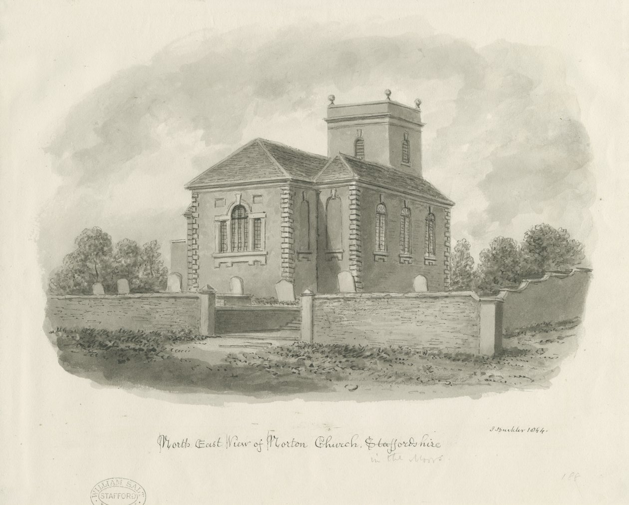 Norton-in-the-Moors Church door John Buckler