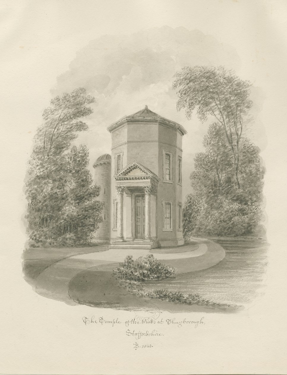 Shugborough - Tempel van de Winden door John Buckler