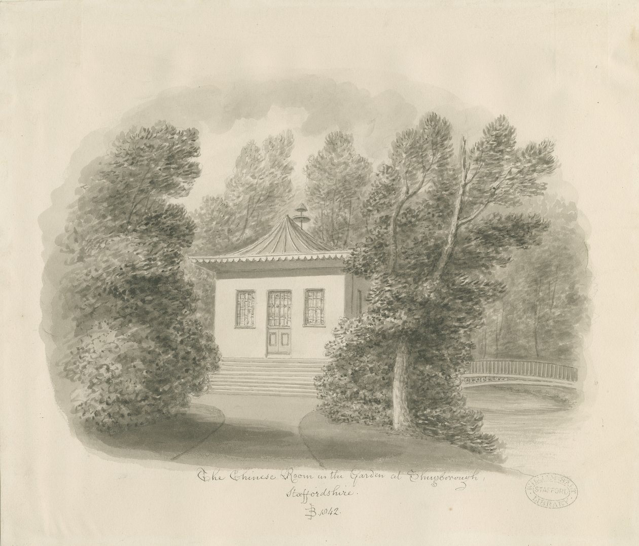 Shugborough - De Chinese Kamer door John Buckler