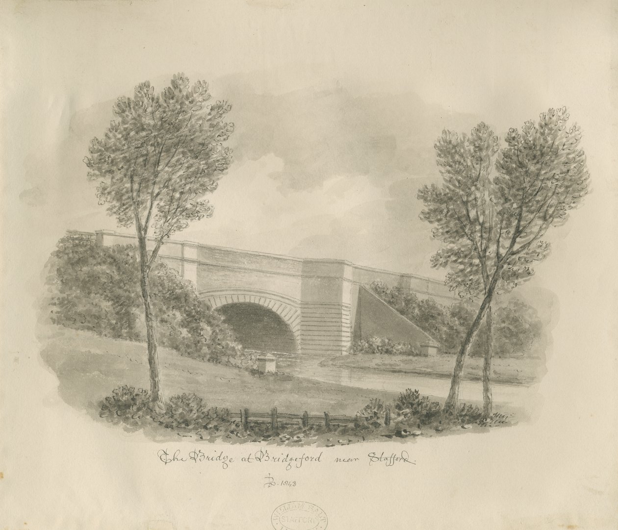 Stafford - Brug bij Bridgeford door John Buckler