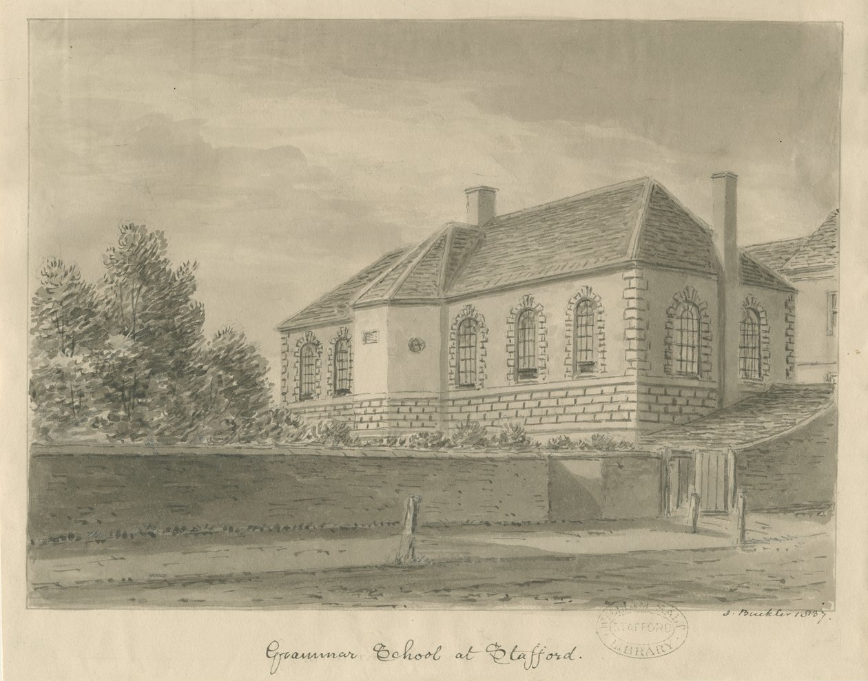 Stafford - Grammar School door John Buckler