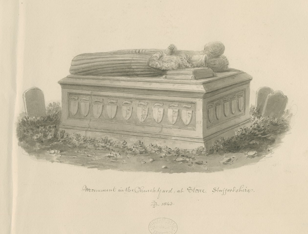 Stone Kerk - Graf van William Crompton door John Buckler