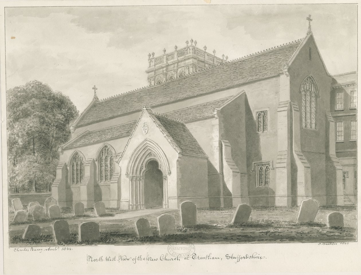 Trentham - Nieuwe Kerk door John Buckler
