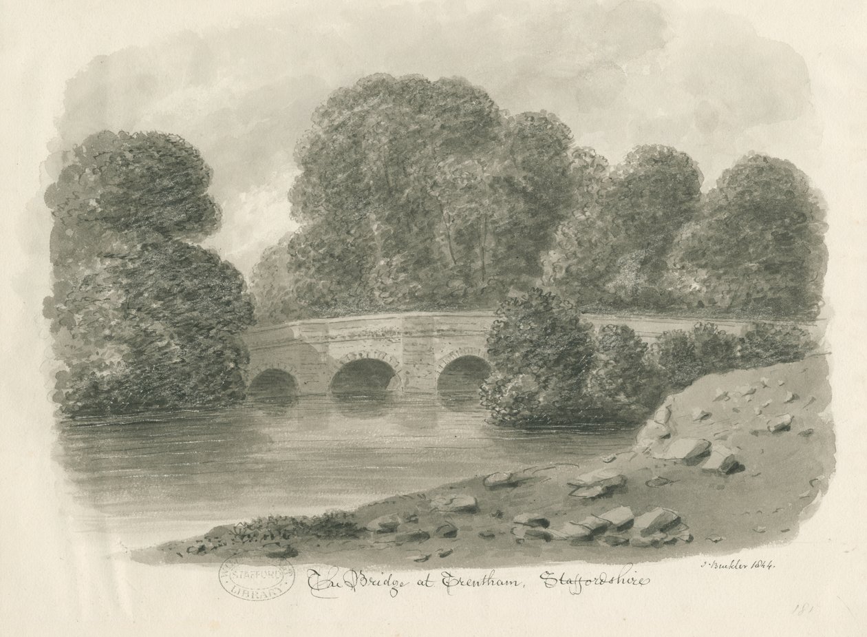 Trentham Hall - Brug door John Buckler