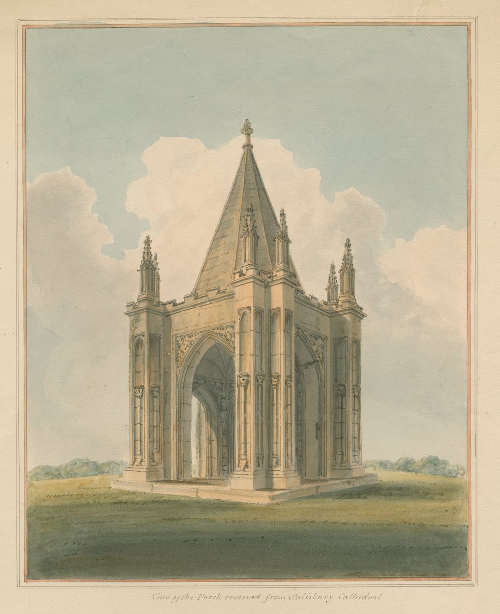 Wiltshire - Salisbury Kathedraal - Portiek, 1800 door John Buckler
