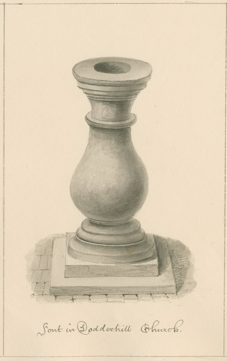 Worcestershire - Droitwich - Dodderhill Kerk Fontein, 1833 door John Buckler