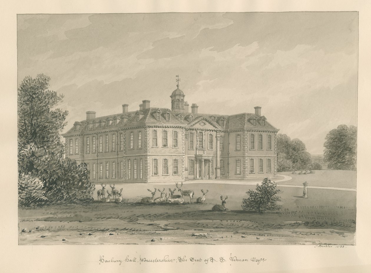 Worcestershire - Hanbury Hall door John Buckler
