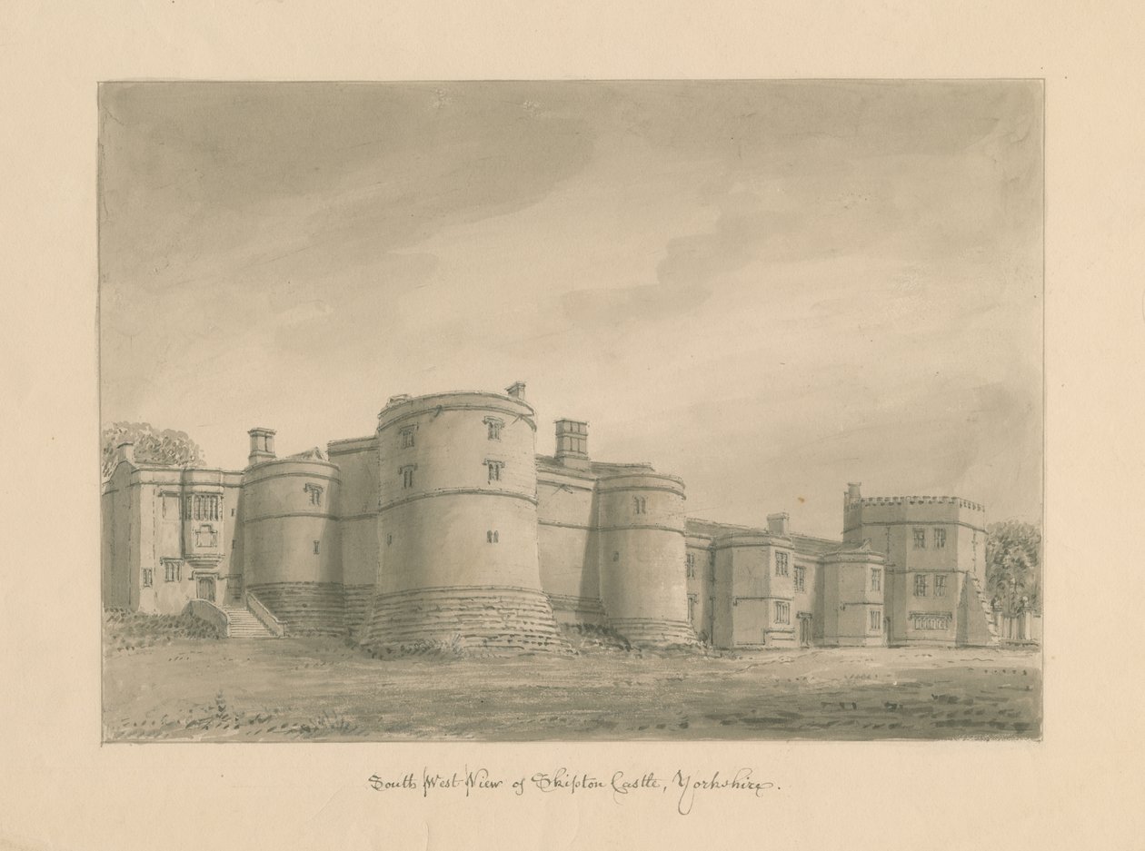 Yorkshire - Skipton Kasteel, 1818 door John Buckler