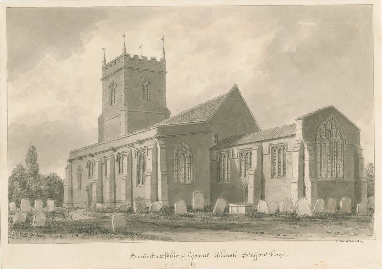 Yoxall Kerk door John Buckler