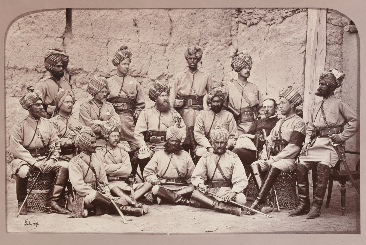 Britse en inheemse officieren, 3e Regiment van Bengal Cavalerie door John Burke