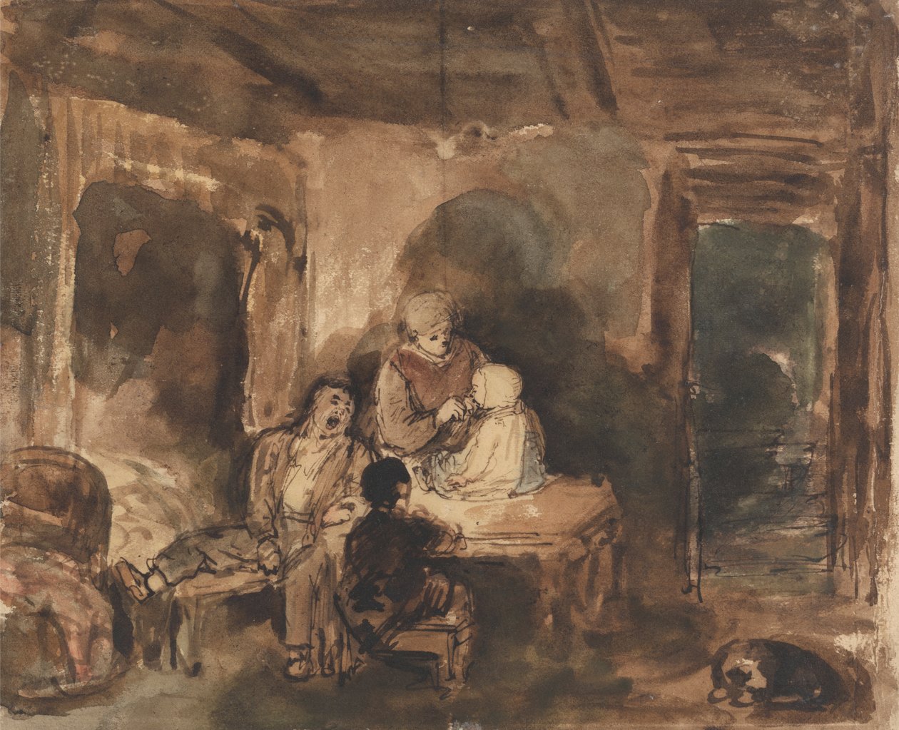 Interieur van een Huisje door John Burnet